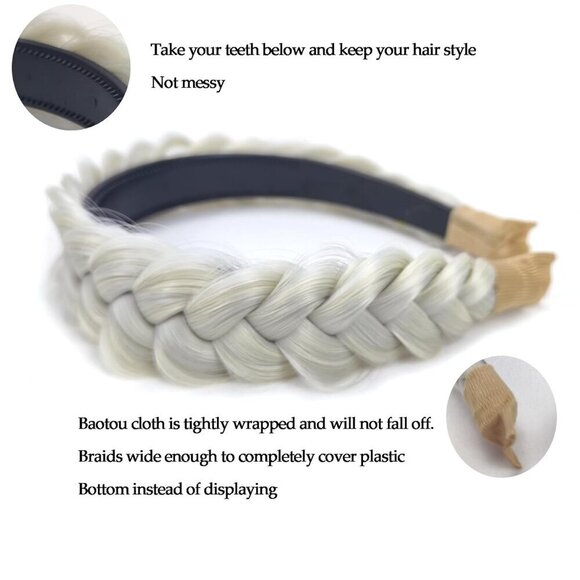 Wide Braided Headband Elastic Non-slip Hair Accessory for Women Girl main image 6